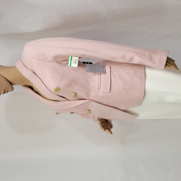 Rachel Parcell Pink and White Herringbone Tweed Jacket - Picture 11 of 16